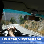 Interior Rear View Mirror with adhesive Suction Cup, Blind Spot Checker for Driving Test, Stick on Universal Inside Rearview Mirror with Wide Angle Mounted on Windshield(7.87 x 2.36 inch)