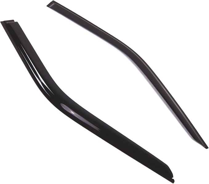 WD2-792B Dark Smoke 2 Pcs Set Window Visor (Outside Mount) Deflector Rain Guard Compatible with 2017-2018 Ford F-150 Regular Cab