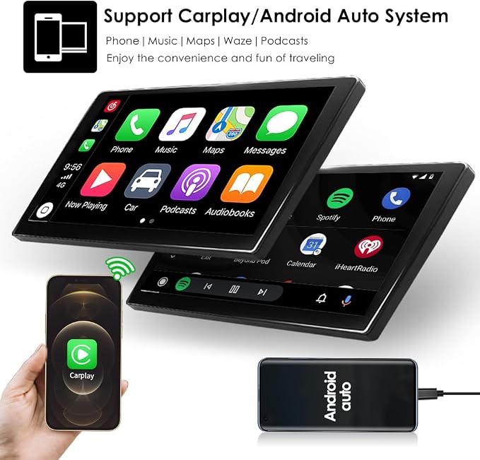 9.7 Inch HD Touchscreen Android 14 Stereo Car Radio Upgrade for Ford Fiesta 2009-2020 Wireless Carplay | Android Auto 2G+32G WiFi GPS Navigation Bluetooth 5.0 FM,SWC, Car Tablet