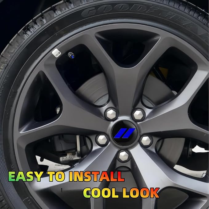 4pcs Wheel Center Cap 63mm/2.5 inches Slash Covers Hub Cap Compatible with Dodge Charger Challenger Durango Hornet Dart R/T SRT Magnum Nitro Journey Caliber Avenger and Ram (Blue)