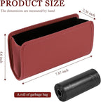 Car Trash Can, Leather Waterproof Automotive Garbage Can with Trash Bag, Hanging Mini Vehicle Trash Bin, Small Auto Door Organizer Storage Pouch, Universal Car Accessories (Wine Red)