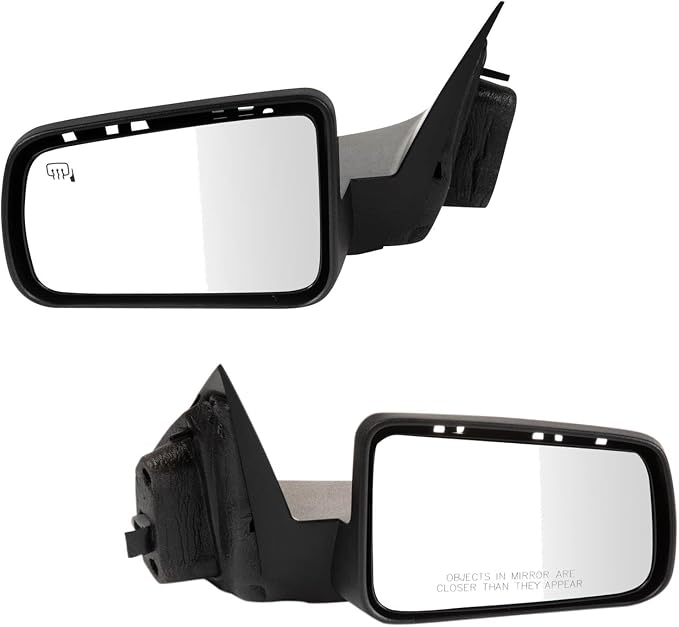 Power Heated Side Mirror Set Driver & Passenger Smooth Black Compatible with 2008-2011 Ford Focus FO1320317 FO1321317