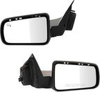 Power Heated Side Mirror Set Driver & Passenger Smooth Black Compatible with 2008-2011 Ford Focus FO1320317 FO1321317