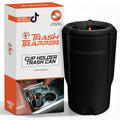 Car Trash Can Cup Holder | Mini Car Trash Can | Fits in Most Doors | 5.1" x 2.9" | Traps More & Empties Less, Patent-Pending Compaction, Holds Weeks of Small Garbage, Black/Orange