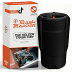Car Trash Can Cup Holder | Mini Car Trash Can | Fits in Most Doors | 5.1" x 2.9" | Traps More & Empties Less, Patent-Pending Compaction, Holds Weeks of Small Garbage, Black/Orange