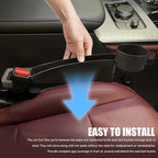 Car Seat Gap Plug with Storage Slot, Car Seat Gap Filler, 2PCS | Auto Gap Filler Organizer with Cup Holder, Universal Carseat Side Gap Filler Strip Between Front Seats & Console for Most Car