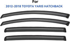 Window Visors Rain Guards for 2012-2018 Toyota Yaris Hatchback, Out-Channel Window Vent Wind Deflectors Visors Shades for 12-18 Toyota Yaris