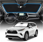 for Toyota Highlander Windshield Sun Shade Cover - Custom Fit Highlander Accessories 2020-2024 2025 2026 Foldable Sunshade UV Protection & Heat Shield Sun Visor Accessories