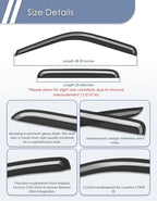 Extra-Thick Window Rain Guard for Ford F250/F350/F450/F550 1999-2016 Super Duty SuperCrew Rain Guards Side Truck Window Visors Tape-on Vent Visor Window Deflectors Vent Shades