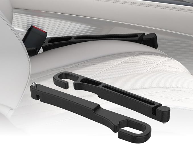 Car Seat Gap Filler 2PCS with Drop Prevention & Storage Hook Prevents Items Falling for Cars, SUVs, Trucks