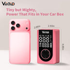 Tire Inflator Portable Air Compressor, LED Display & Auto Shut-Off, 5 Modes, 150PSI Cordless Air Pump with Digital Pressure Gauge for Car, Balls, Bike, Motorcycle, Pink Car Accessories for Women