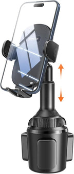 Universal Car Cup Phone Holder | Quick Extension Long Arm | 360° Swivel | Adjustable for iPhone, Samsung, Google, and All Smartphones | Stable & No Shake Design