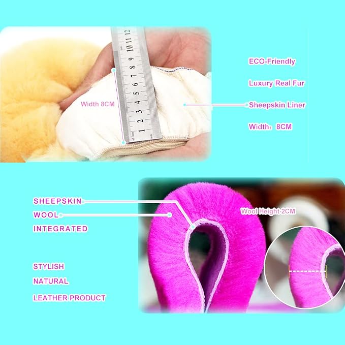 Genuine Fuzzy Wool Sheepskin Fur car Steering Wheel Cover for Adults Girls Women Men,Protector for Universal Steering Wheel 35CM-41CM, Anti-Slip,Comfort Luxurious, Gift for Women (Light Purple)
