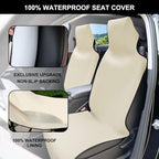 Premium Waterproof Seat Cover Towel Protector Neoprene Universal Fit, Upgraded 100% Washable & Removable Non-Slip Sweat Carseat Towel Covers, Perfect for Gym/Yoga/Workout（Beige,2PCS