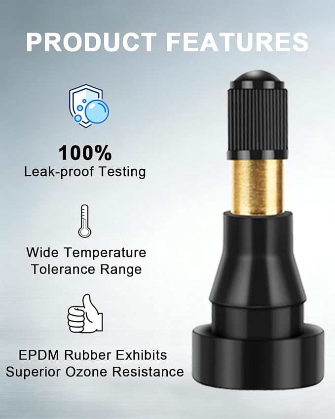 5 Pcs TR600 High Pressure Tire Valve Stems - Heavy-Duty Rubber Snap-in Valve for 0.453" Rim Hole, Fit for Trucks, Trailers, Cars
