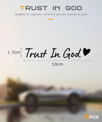 SCUARI 4PCS Car Stickers,Cars Decals,Car Accessories Trust in God Rearview Mirror Sticker,Auto Stickers and Decals,Auto Decals for Women,Trust in God Mirror Decoration,Fits Most Vehicles (Black)