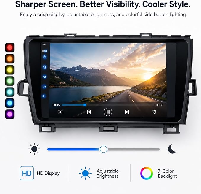 for Toyota Prius 2010-2015 Car Stereo, 8 Core 4GB+64GB Android Radio with 32-Band DSP, Wireless CarPlay & Android Auto, 4G LTE GPS Navigation, AHD Backup Camera