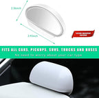 Blind Spot Car Mirror, Vehicle Adjustable 360 ° Rotation Auxiliary Convex Wide Angle Mirror, Auto Stick On Side Rearview Mirror Universal for Car Truck SUV RV (B, White)