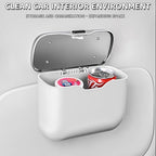 Car Trash Can, Waterproof Multi‑Functional Auto Trash Bin for Door/Console/Seat Back, Universal Vehicle Garbage Can for Car/Truck/SUV Drivers (White)