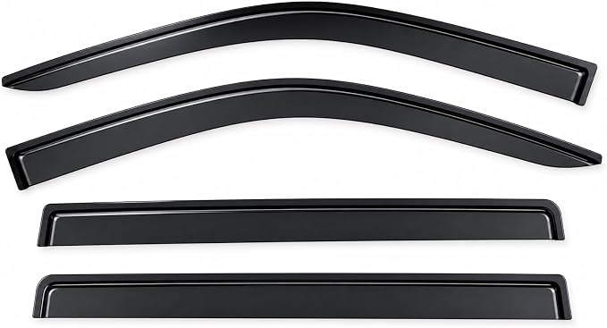 2022-2026 Tape-On Rain Guards for Toyota Tundra CrewMax Side Window Visor Deflectors SR SR5 Limited Platinum TRD Pro Capstone i-Force MAX Tinted Protectors 2023 2024 2025