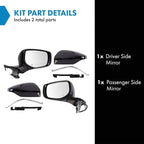 Driver and Passenger Side Mirror Set Power Heated Manual Folding Blind Spot Indicator Smooth Black Compatible with 2020 2021 Subaru Outback Legacy SU1320186 SU1321186