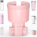 Car Cup Holder Expander with Offset Adjustable Base, Compatible with Hydro Flasks 32/40 Ounce, Compatible with Yeti Ramblers 20/26/30 Ounce, Other Bottles in 3.4"-3.8" (Pink)