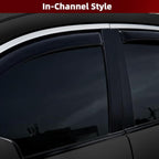in-Channel Rain Guards 4pcs Fit for Hyundai Sonata 2020 2021 2022 2023 2024 2025 2026, Smoke Tinted Window Visors Wind Deflectors Vent Shield Shade with 2pcs Side Mirror Rain Visor Eyebrow