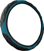 15 Inch Car Leather Steering Wheel Cover, Automotive Accessories Elastic Breathable Anti-Slip Soft Wheel Protector Fits Men and Women, Suitable for SUVs, Trucks, Vehicles and RVs (Dark Green)
