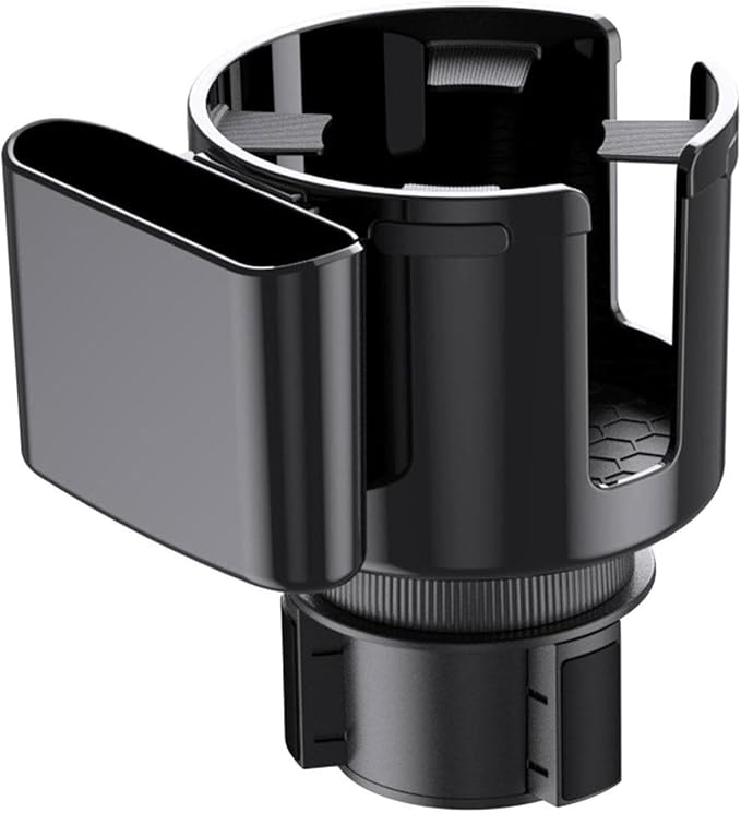 2-in-1 Car Cup Holder Expander with Phone Holder, Universal Cup Holder Adapter, Fits Yeti 14/24/36/46oz, Hydroflask 32/40oz & Large Water Bottles, Adjustable Base Fits Tesla, Truck, RV, SUV