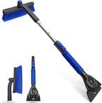 33 Inch Snow Brush and Ice Scraper for Car Windshield, Extendable Snow Scraper and Brush with Foam Grip for Truck SUV Vehicle Window - Blue