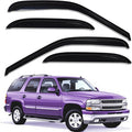 Extra Durable Tape-on Auto Window Visor, Fit 2000-2006 Chevrolet Tahoe/GMC Yukon, 2001-2006 Yukon Denali, 2002-2006 Cadillac Escalade (Standard), Original Rain Guard Deflector, Smoke, 4Pcs
