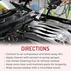 HI-TECH Vortex II Air Cleaning Gun – Pro Auto Detailing Tool for Deep Cleaning Interiors & Exteriors – Uses Air Compressor – Blasts Dust, Dirt & Grime Fast