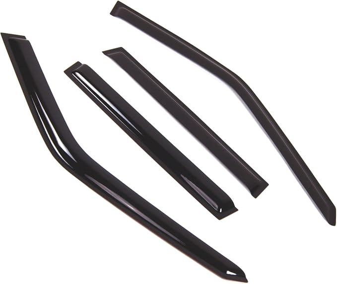 WD2-750 Dark Smoke 4 Pcs Set Window Visor (Outside Mount) Deflector Rain Guard Compatible with 1998-2000 Volvo S70