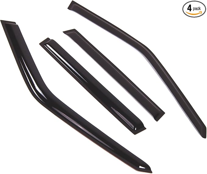 Outside Mount Window Vent Visors Rain Guards Compatible with Volvo S70 1998-2000 | Side Window Wind Deflectors Rain Shields | Smoke Tinted, 4 Pcs Set, DGWV-750