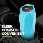 Car Trash Can with Lid, Blue Car Garbage Can Cup Holder for Interior, 1 Pack Mini Leakproof Garbage Can with 15Pcs Trash Bags, Multipurpose Storage Organizer for Vehicle Home Office