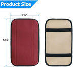 Car Armrest Storage Box Mat, Fiber Leather Car Center Console Cover, Car Armrest Seat Box Cover Accessories Interior Protection for Most Vehicle, SUV, Truck, Car (Wine Red)