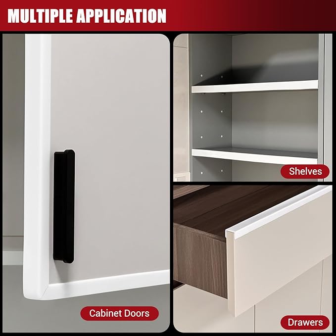 Rubber Edge Trim, Flexible Self-Adhesive U Shaped Peel and Stick Edge Banding, 3/4"(19mm) Wide Size U Channel Edge Protector, Baby Proof Edge Guards for Cabinets, Plywood, Furniture, 20Ft, White