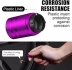 American Flag Tire Valve Stem Caps - (5 Pack) Metal Air Caps with Plastic Liner, Corrosion Resistant, Leak-Proof, Universal Stem Covers for Cars Trucks Motorcycles and Bikes - Purple