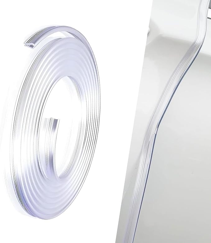 Car Door Edge Guard, 16.4 Ft U-shaped Anti-collision Protective Trim with Inner Grip Line, Flexible Cuttable Seal Strip for Door Hood Trunk, Self-adhesive Accessory for Cars (Transparent)