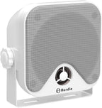 4 Inches Marine Box Bluetooth Speakers -Compact Waterproof Audio Sound System with 100 Watt Power for Boat Golf cart Jeep ATV UTV Truck Heavy Duty Powersports Vehicles Courtyard (White)