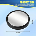 Craedli 2PCS 2" Round Blind Spot Car Mirrors, HD Glass Convex Mirror with Frame, 360° Adjustable Automotive Rearview Mirror, Self-Adhesive Wide Angle Mirrors for Car, SUV, Truck (Black)