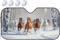 Windshield Sun Shade Horses Snow Winter Car Front Window Sunshade Cover for Truck SUV Blocks UV Rays Automotive Visor Interior Protector 51 x 27.5 inch