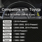 Customized Auto Car Steering Wheel Cover for Toyota Tacoma,4Runner,Tundra,Sequoia,15.5-16 inch(Diamond Quilted-Black+Blue-Large Size)