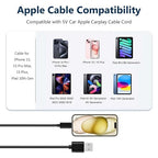 2 Pack iPhone 15 Car Carplay Cable USB A to USB Type C Charging Charger for iPhone 17 Air/16E 16 Pro Max Plus Data Cord, iPad Pro 12.9 11, iPad Air 5 4 Mini 6,Samsung Galaxy Tab A7 A8 A9 S10+ S9 S8 S7