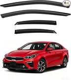 Window Visor for 2019-2024 Kia Forte, Out-Channel Rain Guards Shields Vent Deflector Shade Wind Dark Smoke Ventshade Ventvisor for Forte 2023 2022 2021 2020, Tape-On Outside-Mount, 4PCS