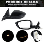 Left Driver Side Mirror Compatible with 2018-2022 Honda Accord Power Glass | Heated | with Blind Spot |with Turn Signal | Manual Folding Repalces HO1320330 (8Pins-Black)