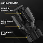 2Pack Cup Holder Expander with Expandable Arms, Fits 2.5-5.9" Bottles | Cup Holder Adapter Fits Owala/YETI/Hydro Flask/Stanley 12–64 oz; Most Large Bottles; Compatible with Round Cup Holders