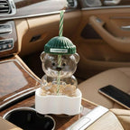 | Bear Cup Holder for Car | Universal Car Drink Holder Expander | Transparent Bear | Coffee Cup Travel Mug Water Bottle (White)