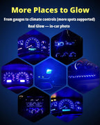 74 Led Bulb Dash Lights Mini T5 2721 27 37 286 Wedge PC74 Twist Socket Automotive Instrument Panel Gauge Light Kits Cluster Shift Indicator Interior Bulbs 12V Blue Pack of 20