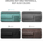 Car Sun Visor Organizer - Glasses Case, Note Holder, Suede Zipper, Card Holder - Gray